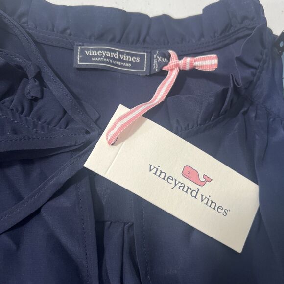 Vineyard Vines Top Women‎ XXS Navy Ruffle Fairy Grunge 90s Y2K - Picture 7 of 8